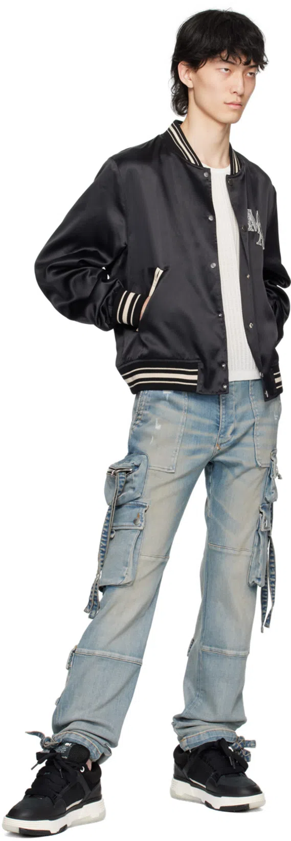 AMIRI Low Top Sneakers Contrast Sole Design In Black