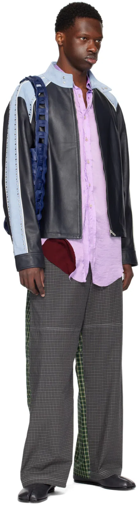 MAISON MARGIELA 10mm Tabi Leather Babouche Shoes In Gray