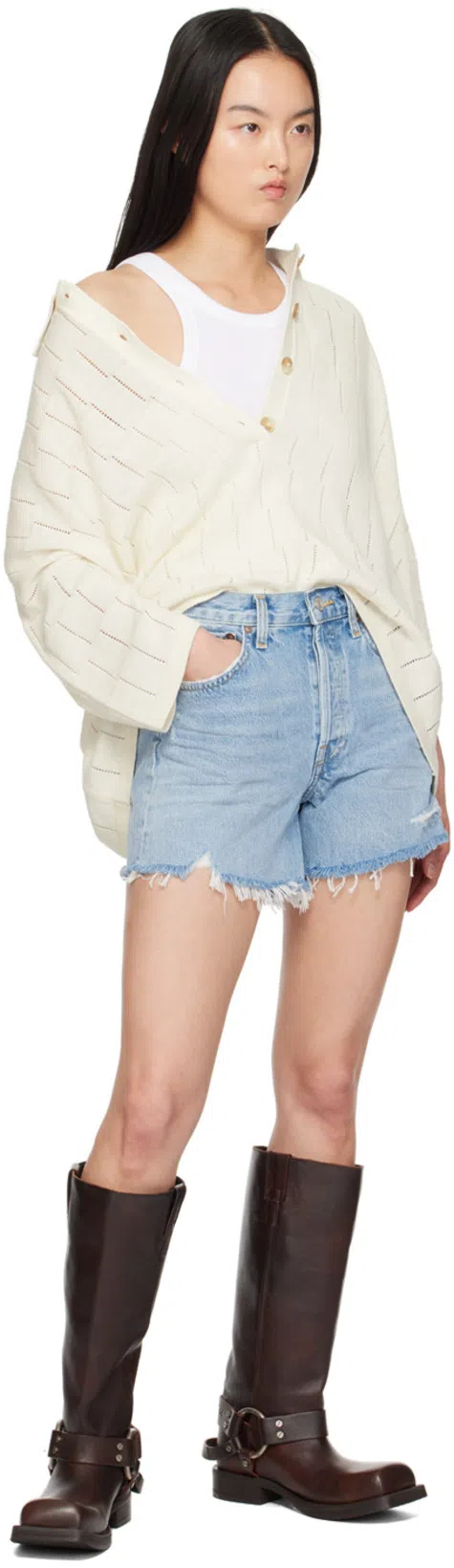 AGOLDE Parker Long Shorts With Cuff In Covet