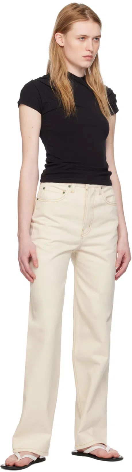 THE ROW Round Head Flat-bottom Flip Flops In Black