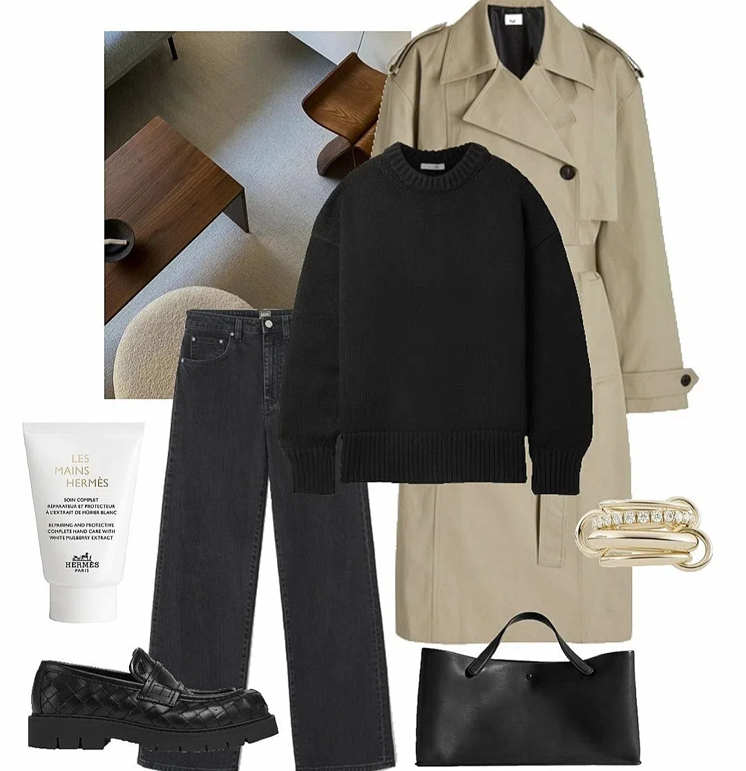 THE ROW Xl Idaho Saddle Leather Tote Bag In Black