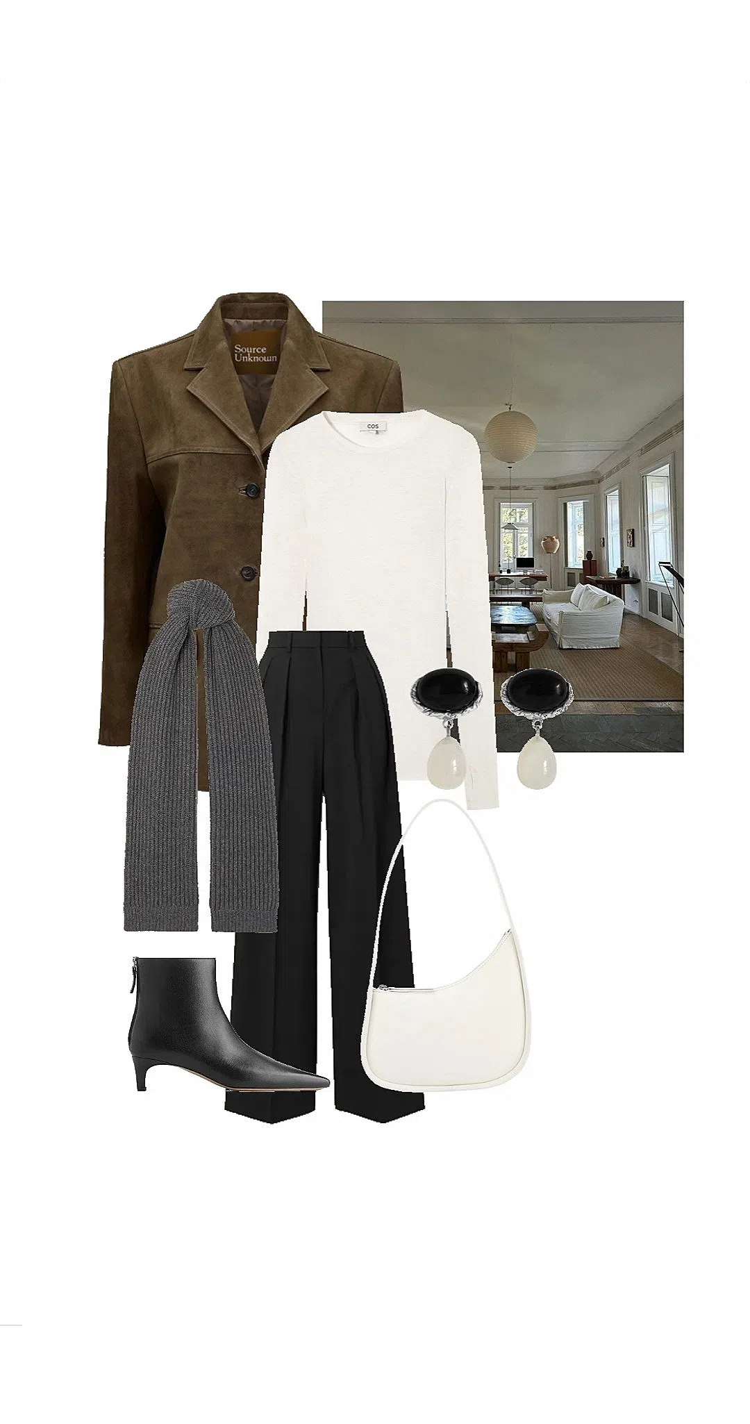 THE ROW Half Moon Shoulder Bag In Smooth Calfskin In White