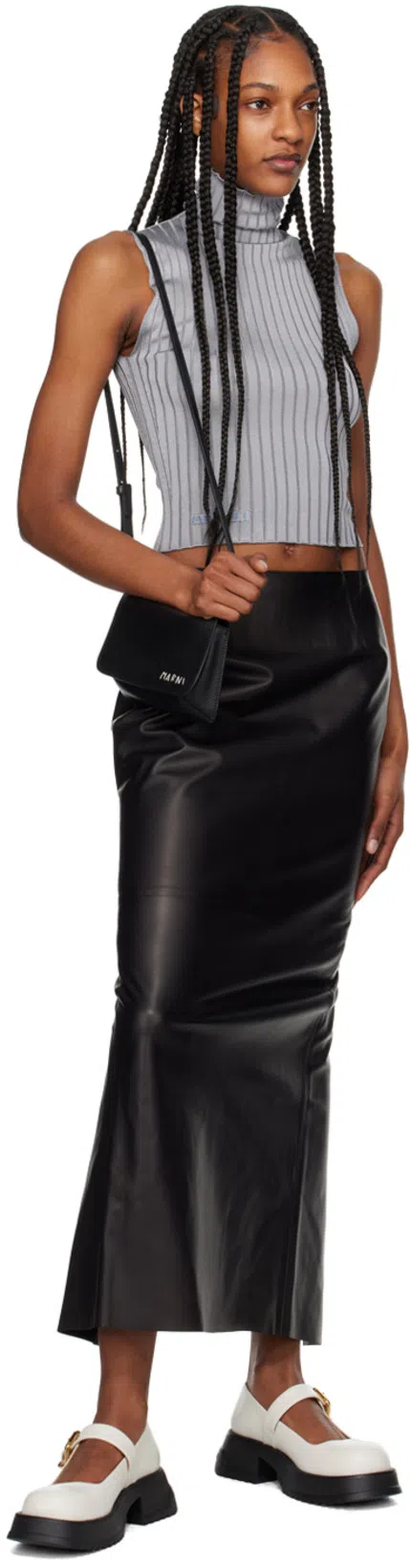 MARNI 20mm Mary Jane Leather Shoes In Lily White