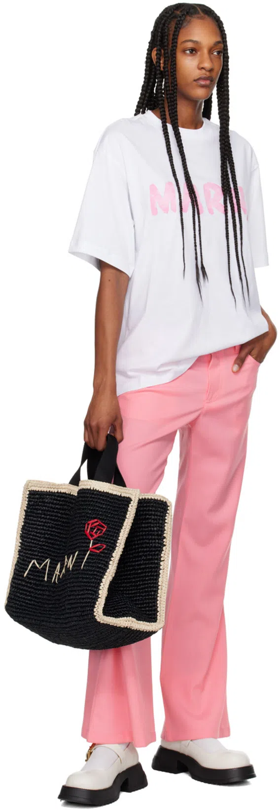 MARNI 20mm Mary Jane Leather Shoes In Lily White