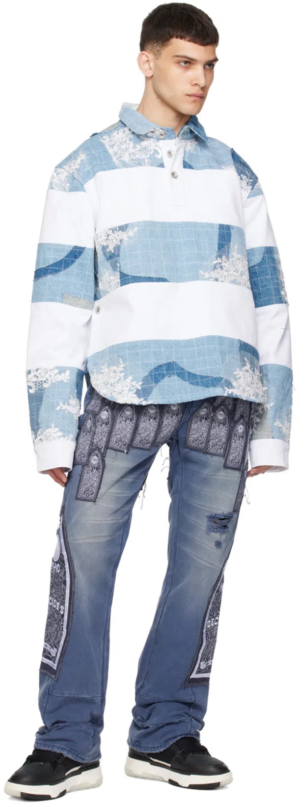 AMIRI Low Top Sneakers Contrast Sole Design In Black