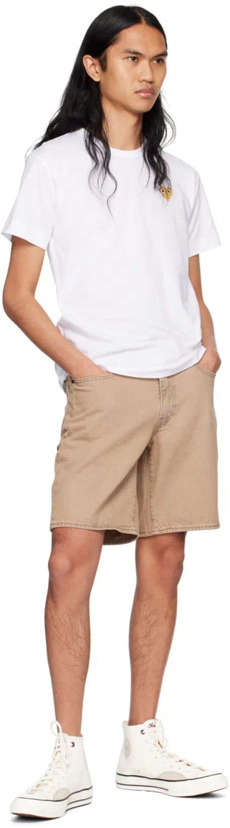 CONVERSE Logo Embroidered High Upper Board Shoes In White