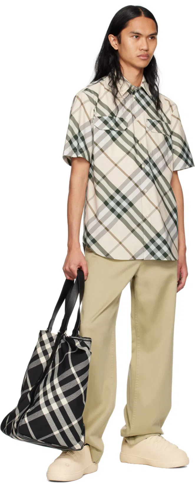 BURBERRY Short Sleeve Check Design Shirt In Multi