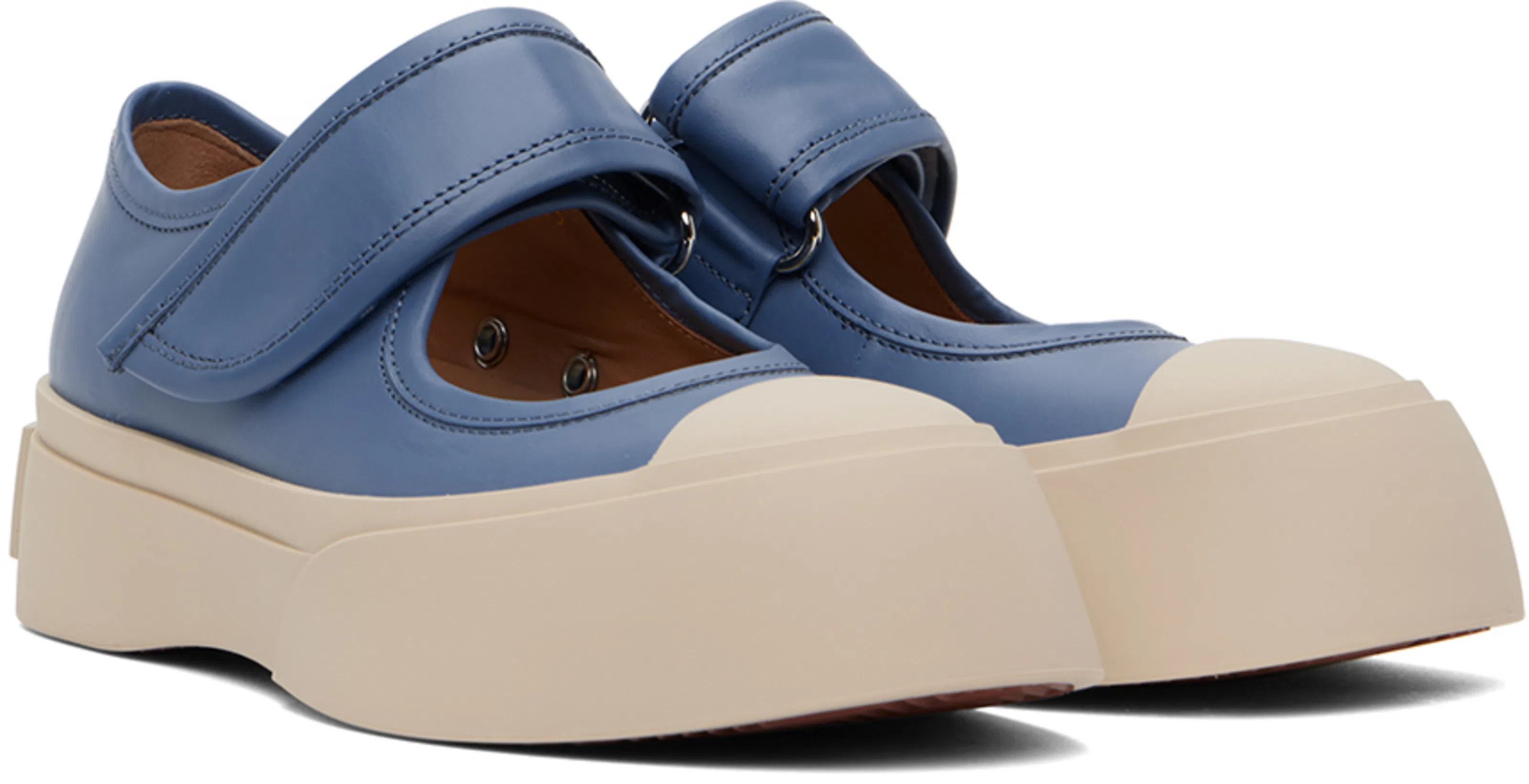 MARNI 20mm Pablo Mary Jane Denim Sneakers In Blue