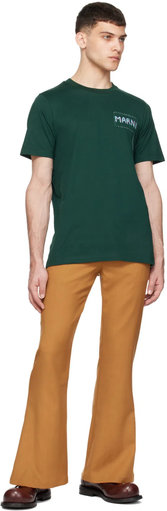 MARNI Green Patch T-shirt In 00v89 Sphericalgreen