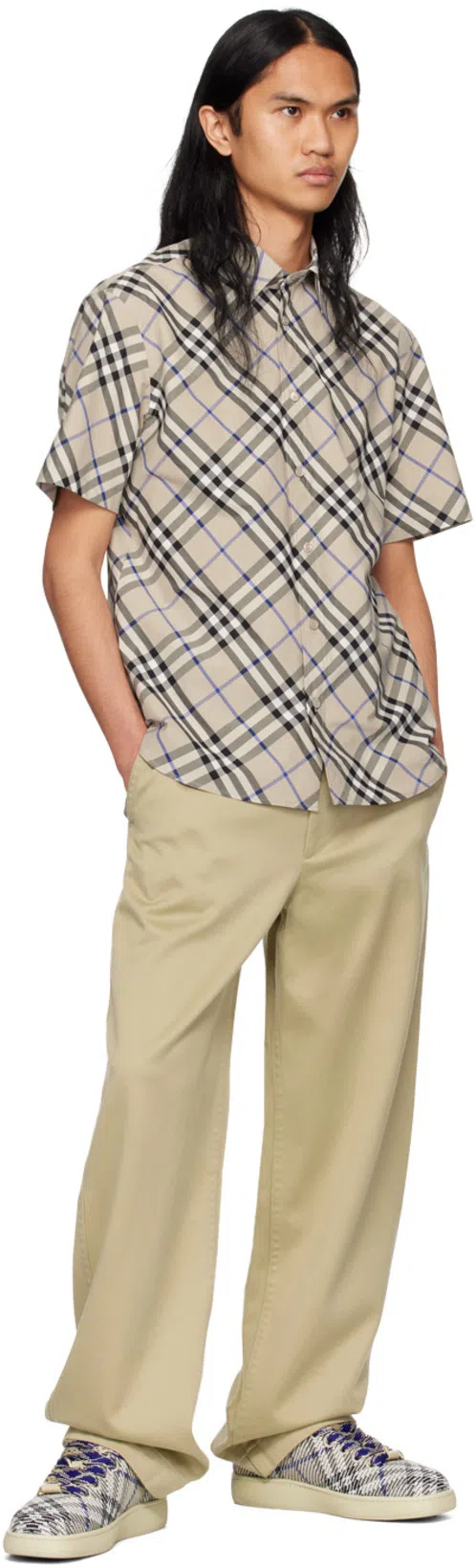 BURBERRY Cotton Shirt With Checked Pattern And Pockets In Multi