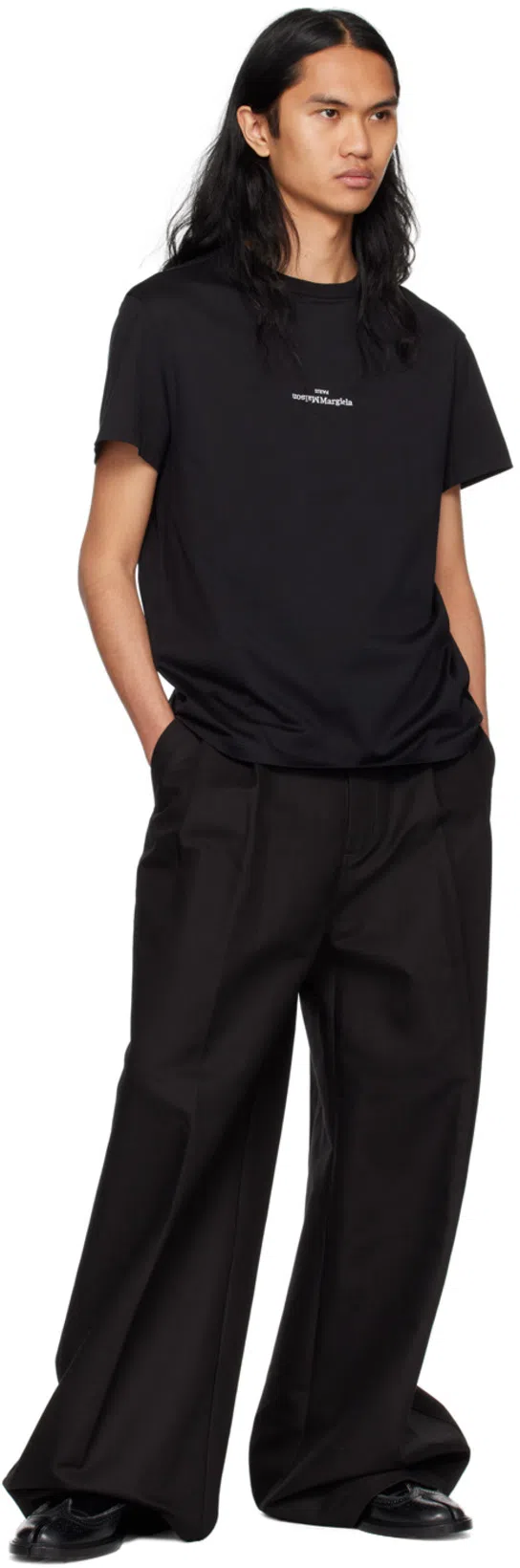 MAISON MARGIELA Distorted Logo T-shirt In Black