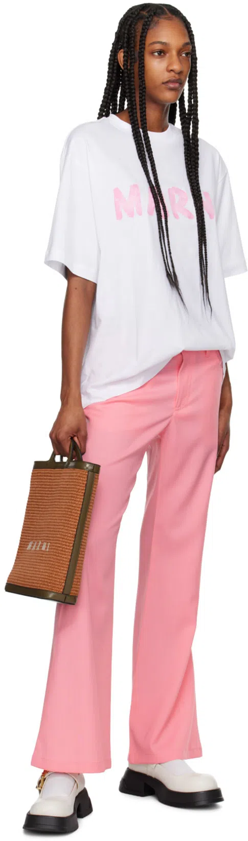 MARNI 20mm Mary Jane Leather Shoes In Lily White