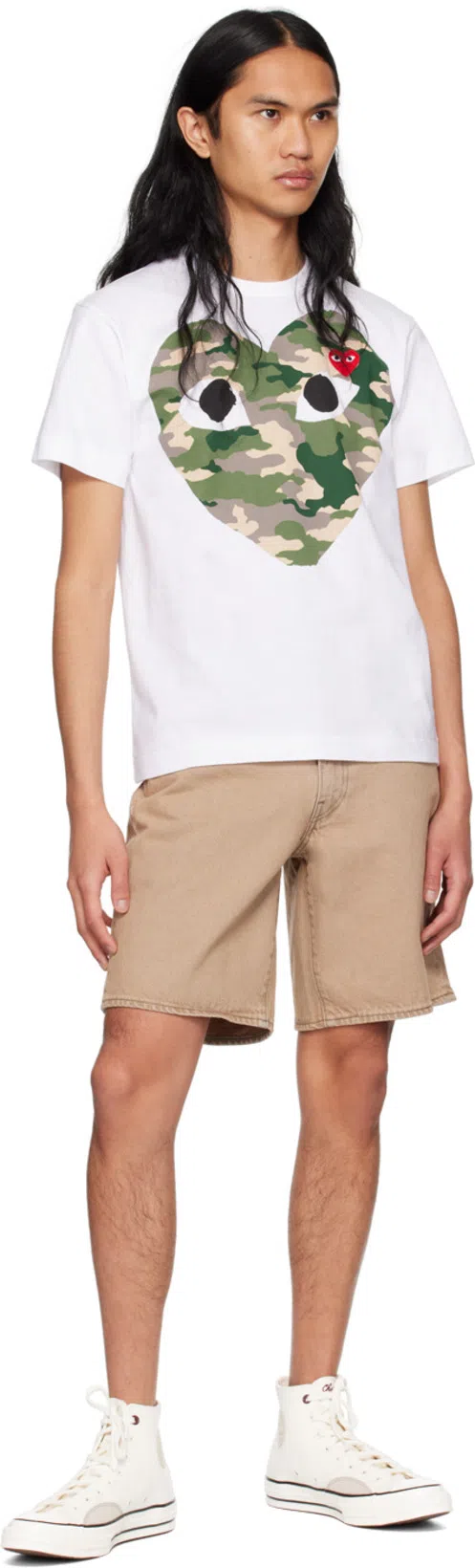 CONVERSE Logo Embroidered High Upper Board Shoes In White