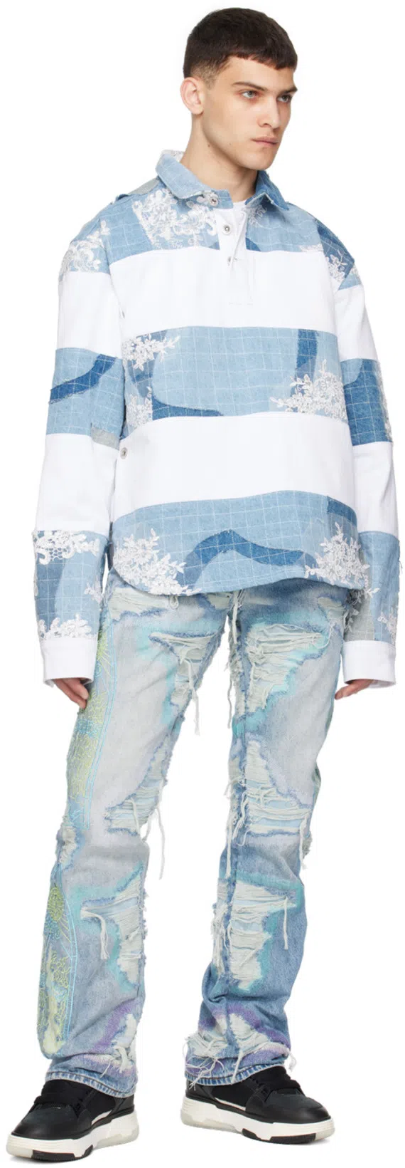 AMIRI Low Top Sneakers Contrast Sole Design In Black