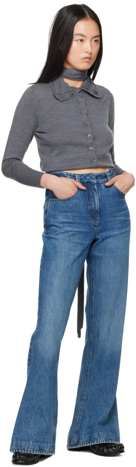 AARON ESH Blue Faded Jeans In Blue Wash