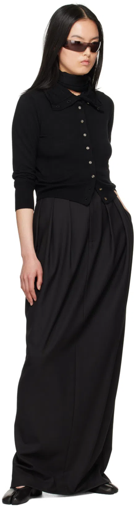 MAISON MARGIELA Split-toe Design Black Lambskin Pumps With Calfskin Lining