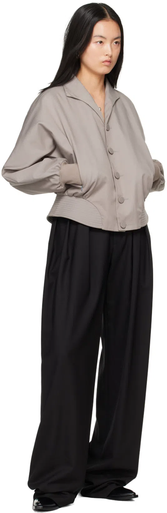 AARON ESH Black Pleated Trousers