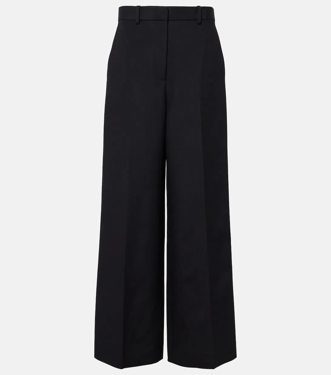 KHAITE Walter Double Face Crepe Kick Flare Crop Pants In Black
