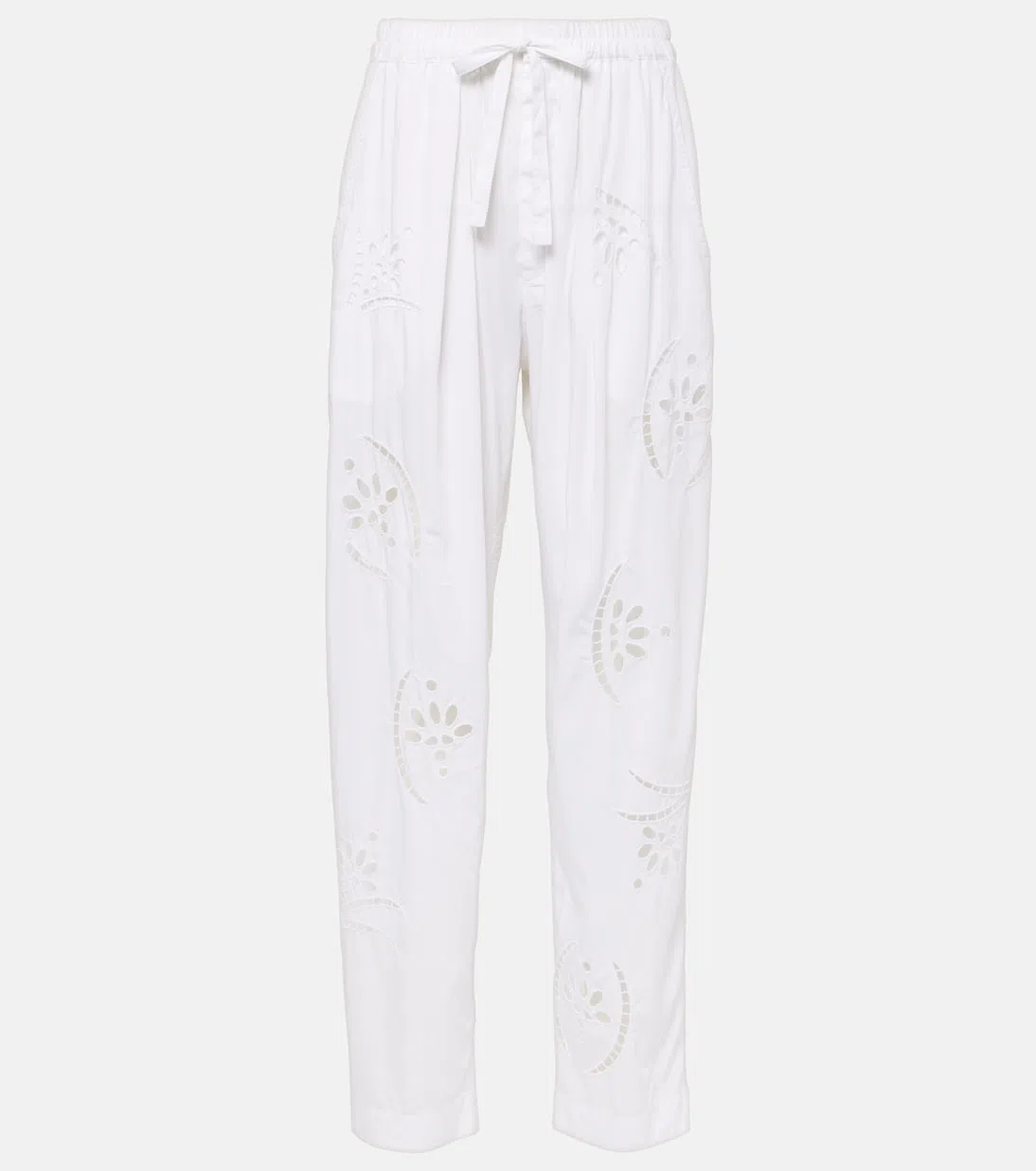 ISABEL MARANT Hectorina Broderie Anglaise Wide-leg Pants In White