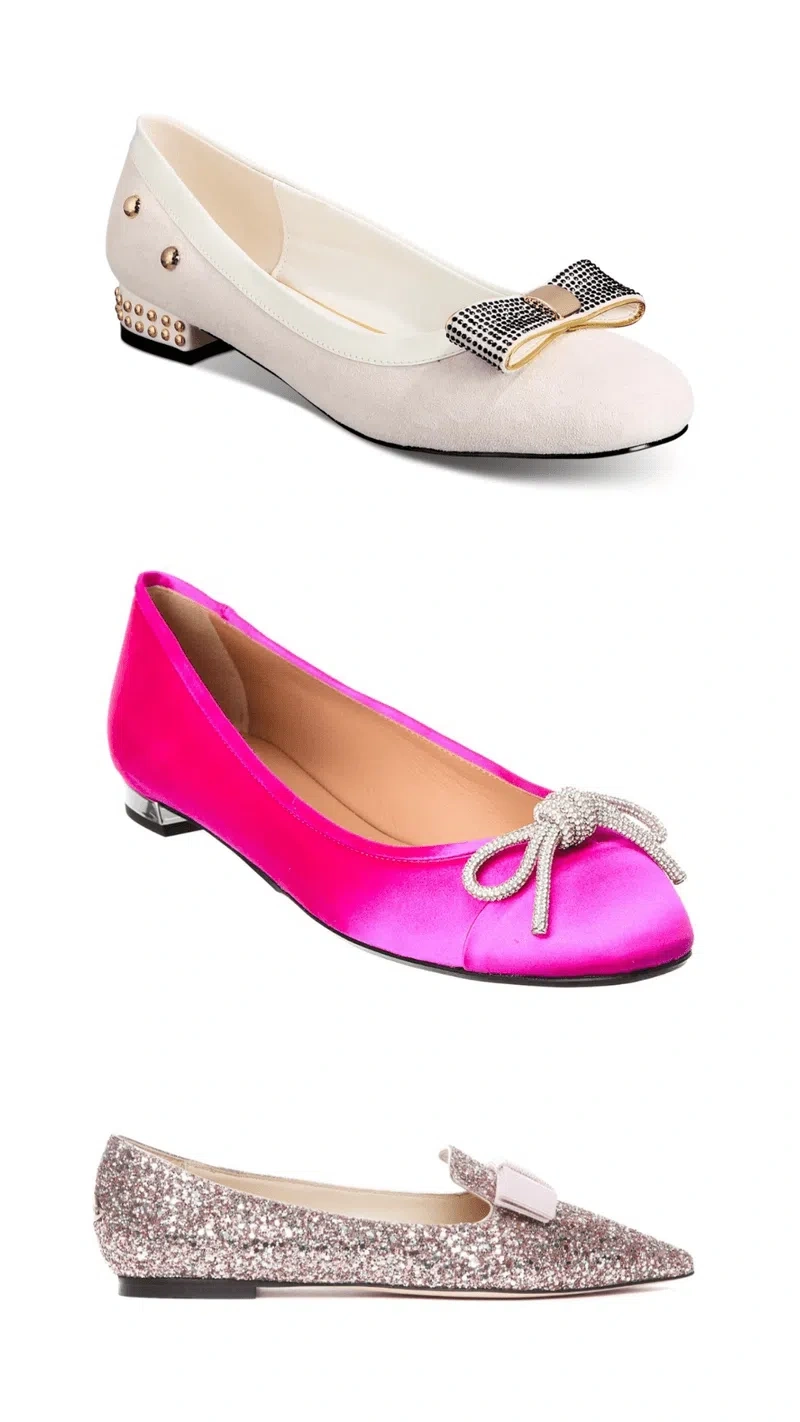 Girly aesthetic embellished flats | Wearing: Aquazzura Crystal-embellished Round-toe Ballerina Shoes In Purple; Things Ii Come Women's London Luxurious Embellished Ballet Flats In Off-white; Jimmy Choo Gala Ballerina Shoes In Silver