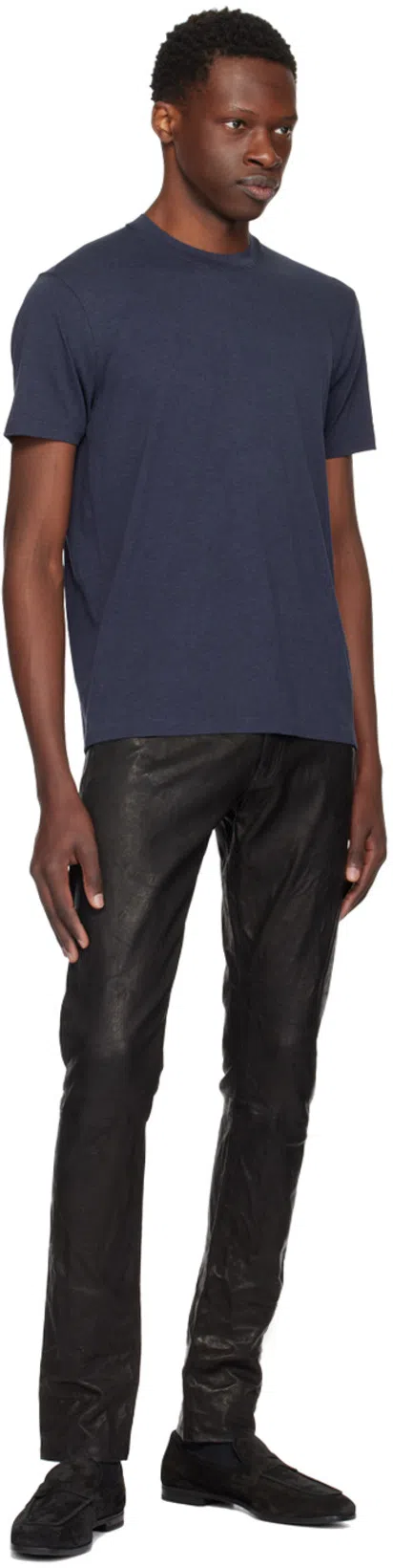 TOM FORD Short Sleeved Crewneck T-shirt In Blue
