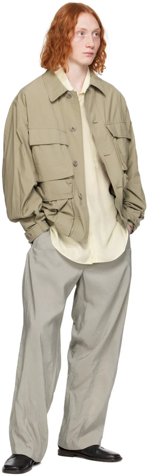 LEMAIRE Cotton Shirt Jacket In Neutral
