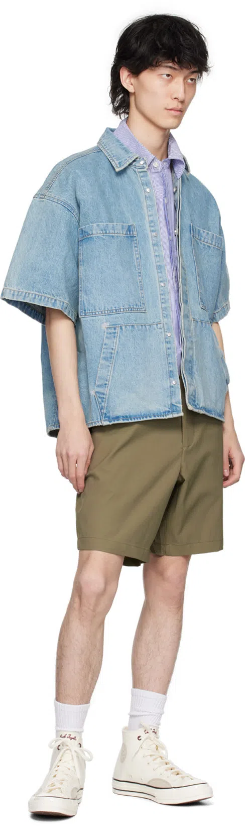 CONVERSE Logo Embroidered High Upper Board Shoes In White