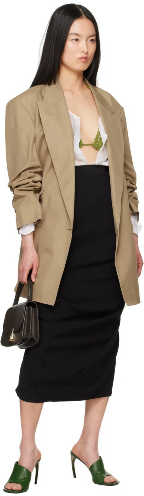 FERRAGAMO Nymphe 85 Nappa Leather Mules In Green