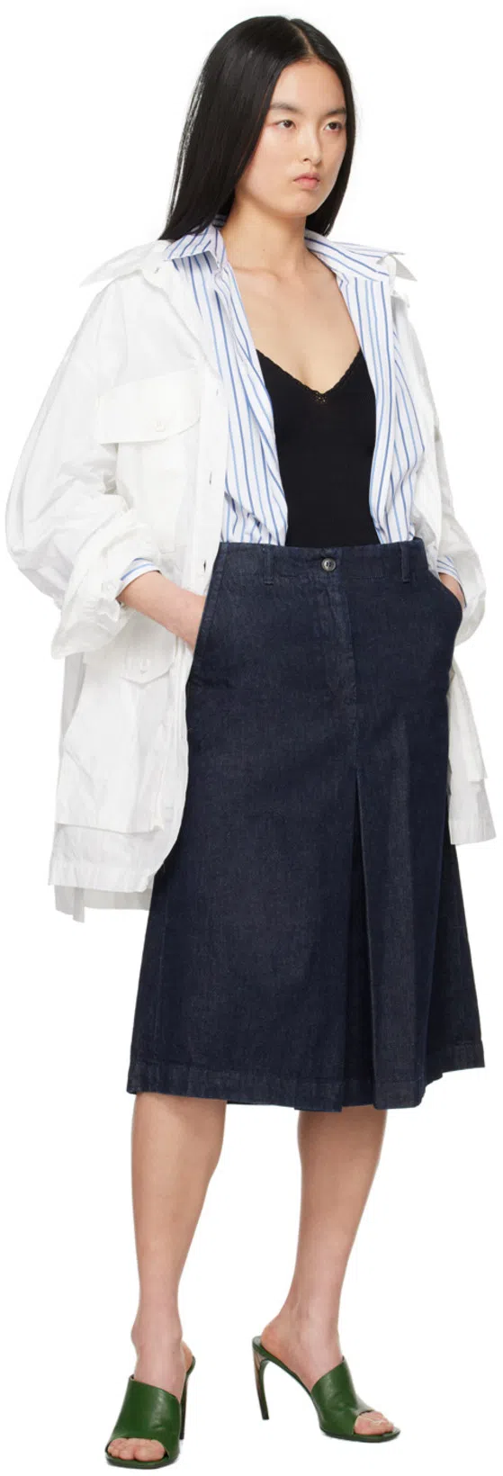 FERRAGAMO Nymphe 85 Nappa Leather Mules In Green