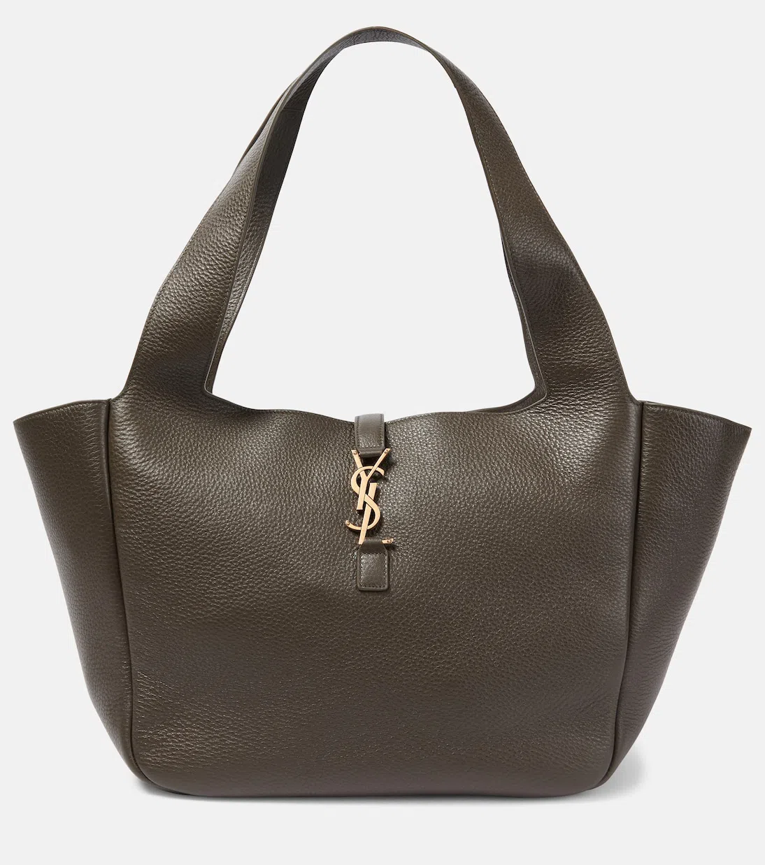 SAINT LAURENT Le 5 À 7 Bea Leather Tote Bag In Grey