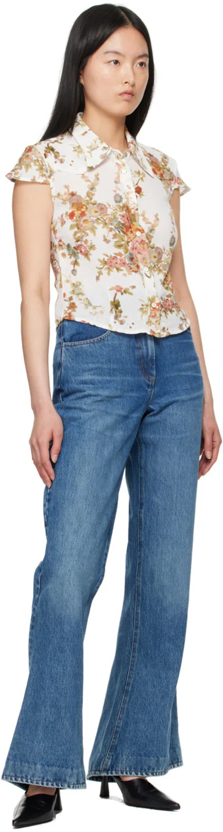 AARON ESH Blue Faded Jeans In Blue Wash