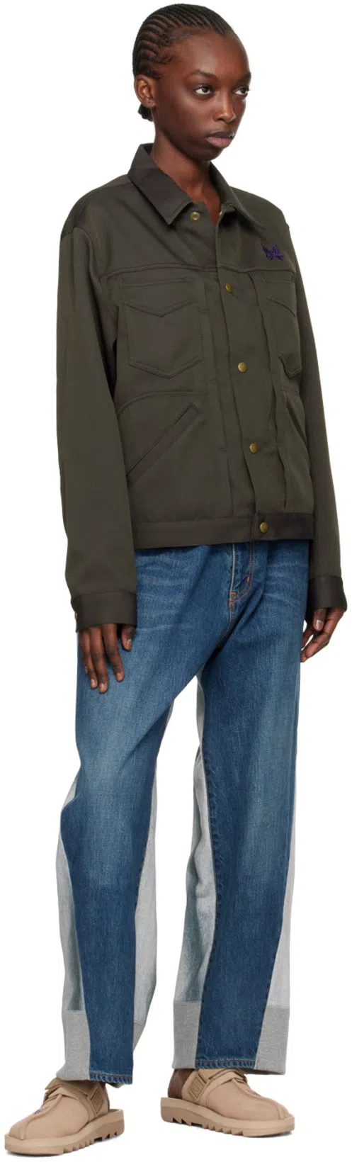 NEEDLES Gray Penny Denim Jacket In B-green