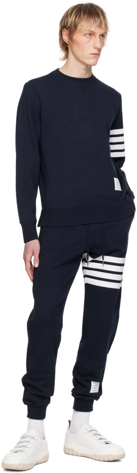 THOM BROWNE Classic Loopback 4-bar Sweatpants In Blue