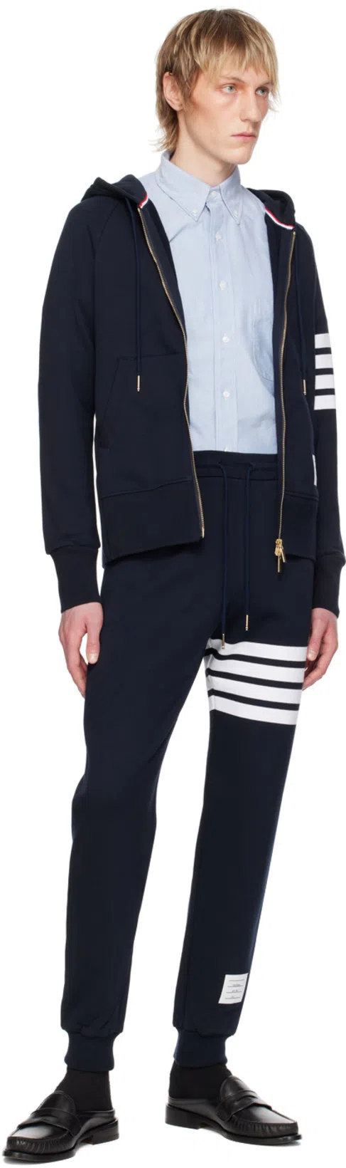 THOM BROWNE Classic Loopback 4-bar Sweatpants In Blue