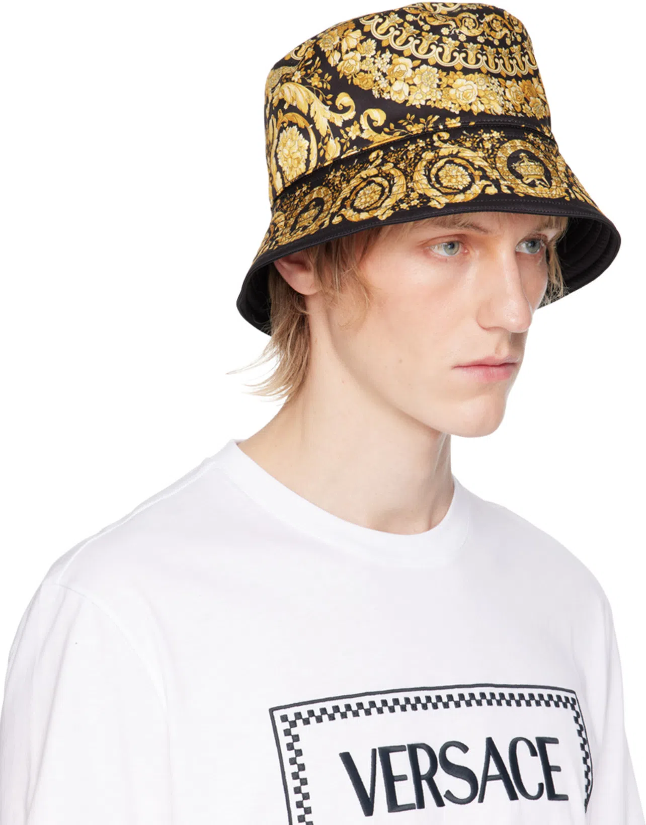 VERSACE Embroidered Logo T-shirt In White