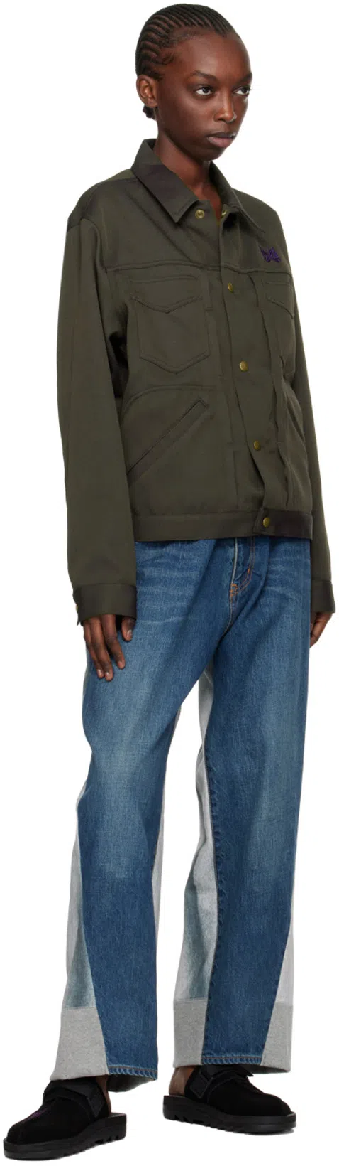 NEEDLES Gray Penny Denim Jacket In B-green