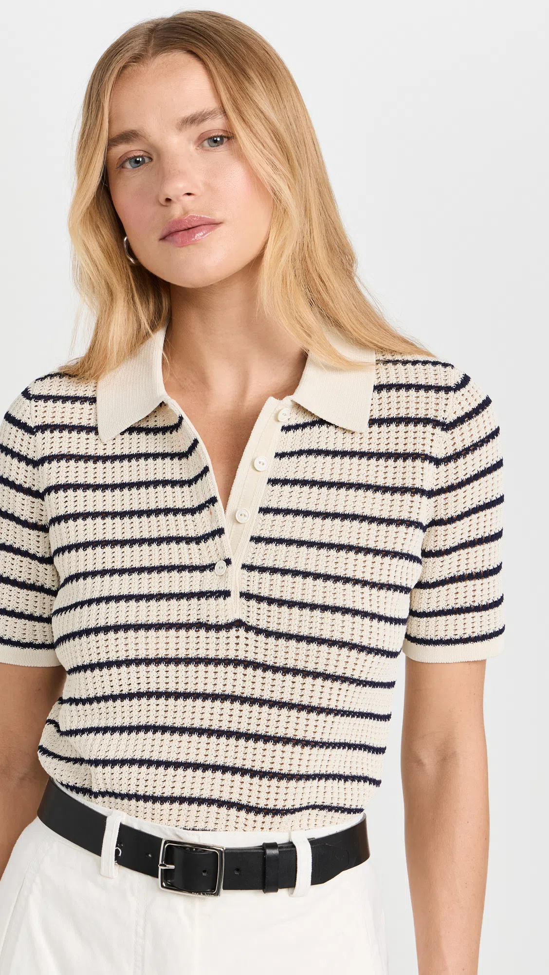 TORY BURCH Mellow Leather Buckle Thong Sandals In Beige