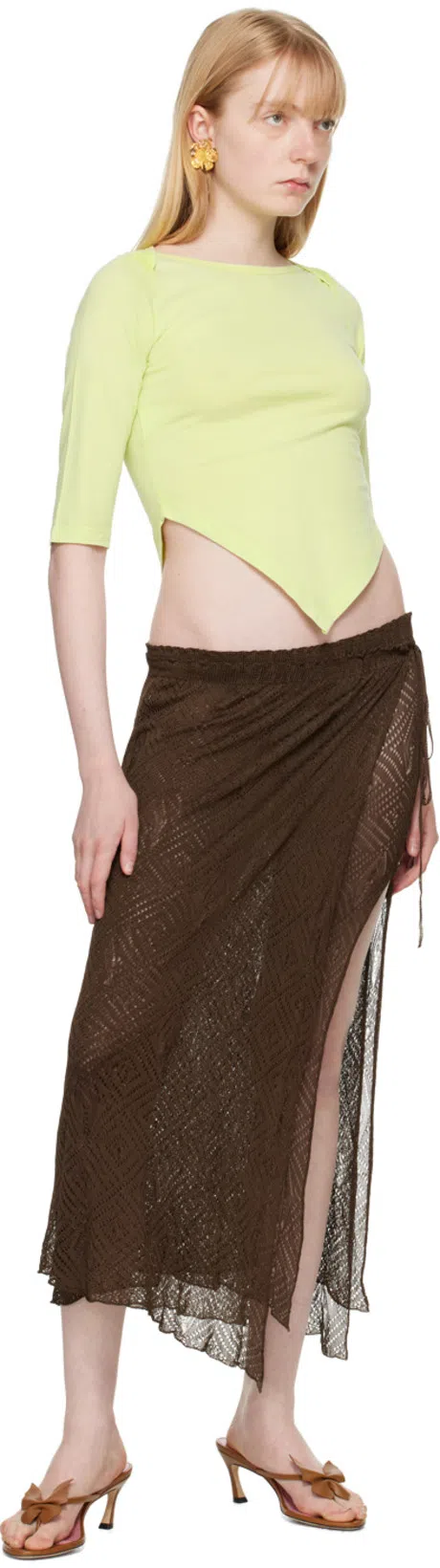 GIMAGUAS Green Saona Long Sleeve T-shirt In Yellow