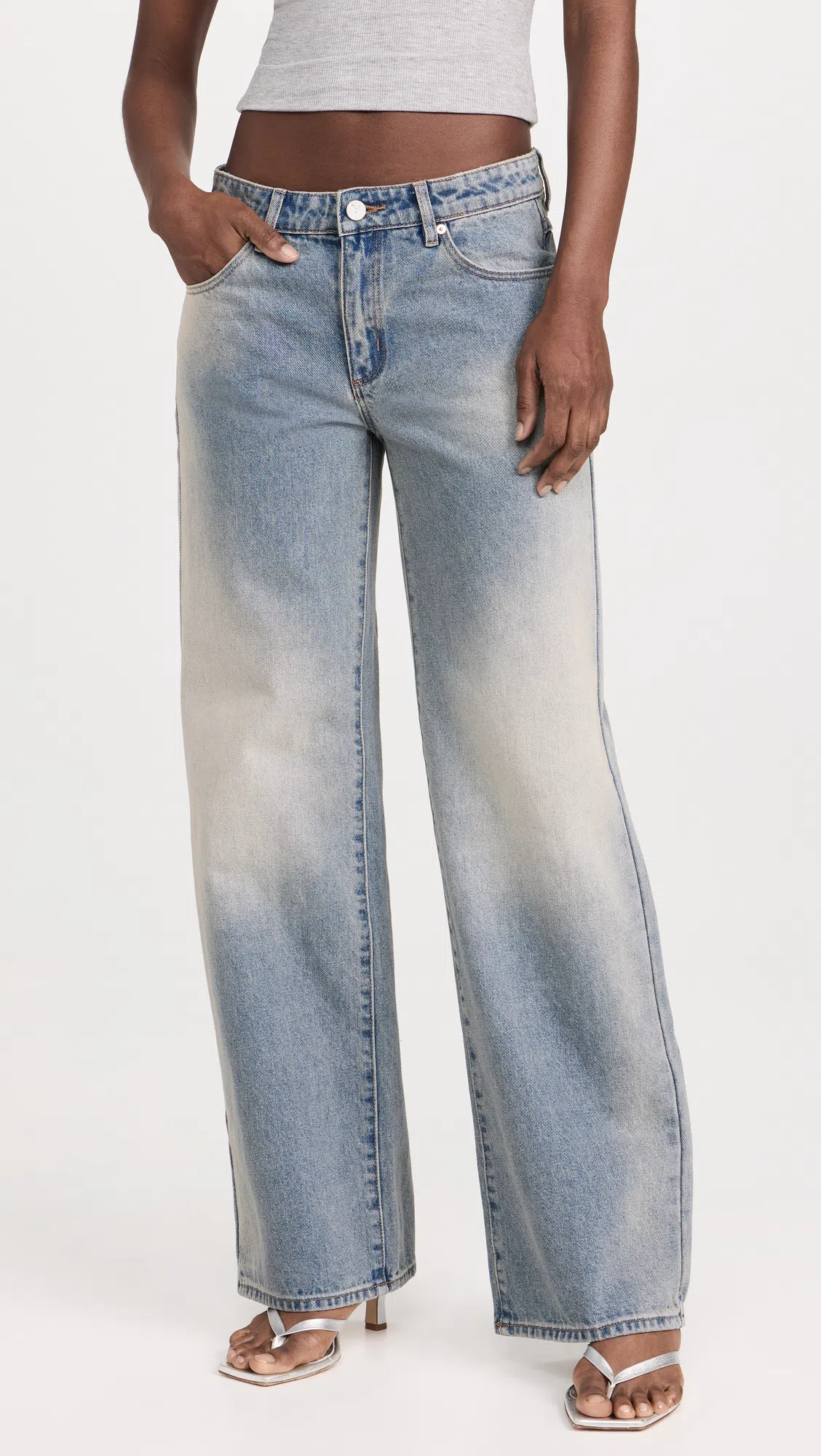 GANNI Crewneck Cotton Peplum Top Flounces In White