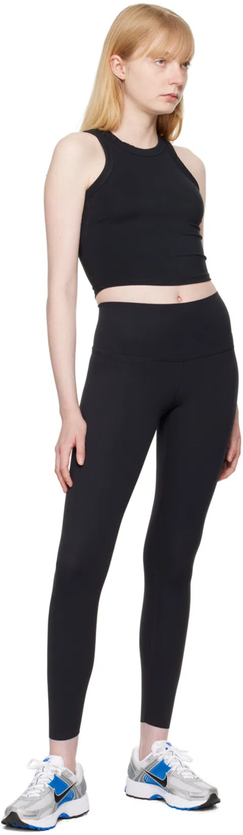 NIKE One Fitted Dri-fit Cropped Tank Top In Black