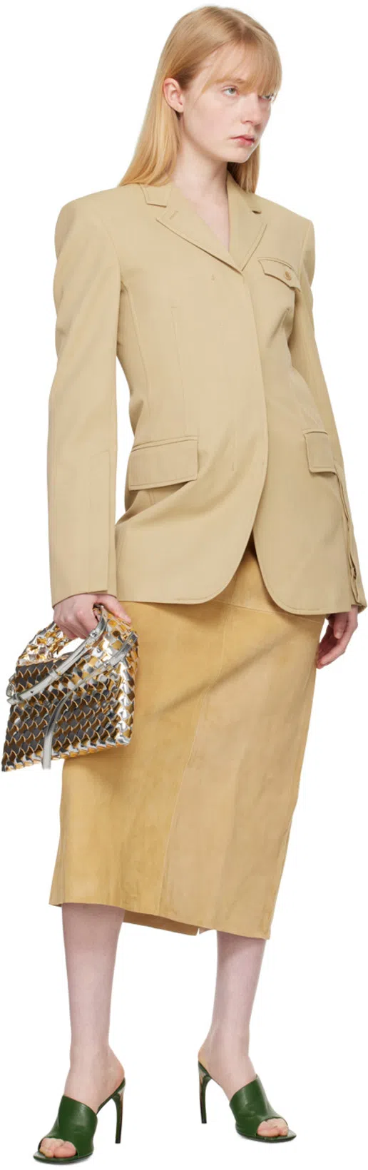 FERRAGAMO Nymphe 85 Nappa Leather Mules In Green