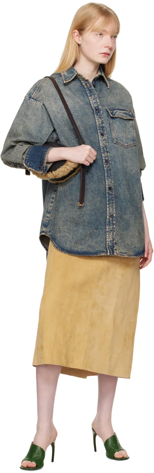 FERRAGAMO Nymphe 85 Nappa Leather Mules In Green