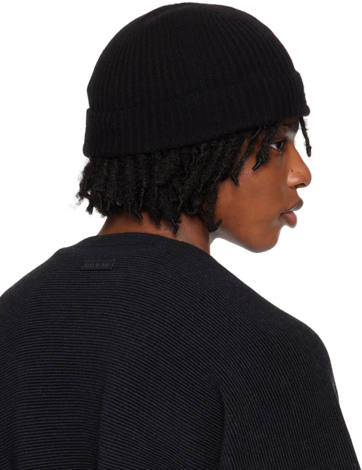 FEAR OF GOD Black Dropped Shoulder Sweater In Melange Black