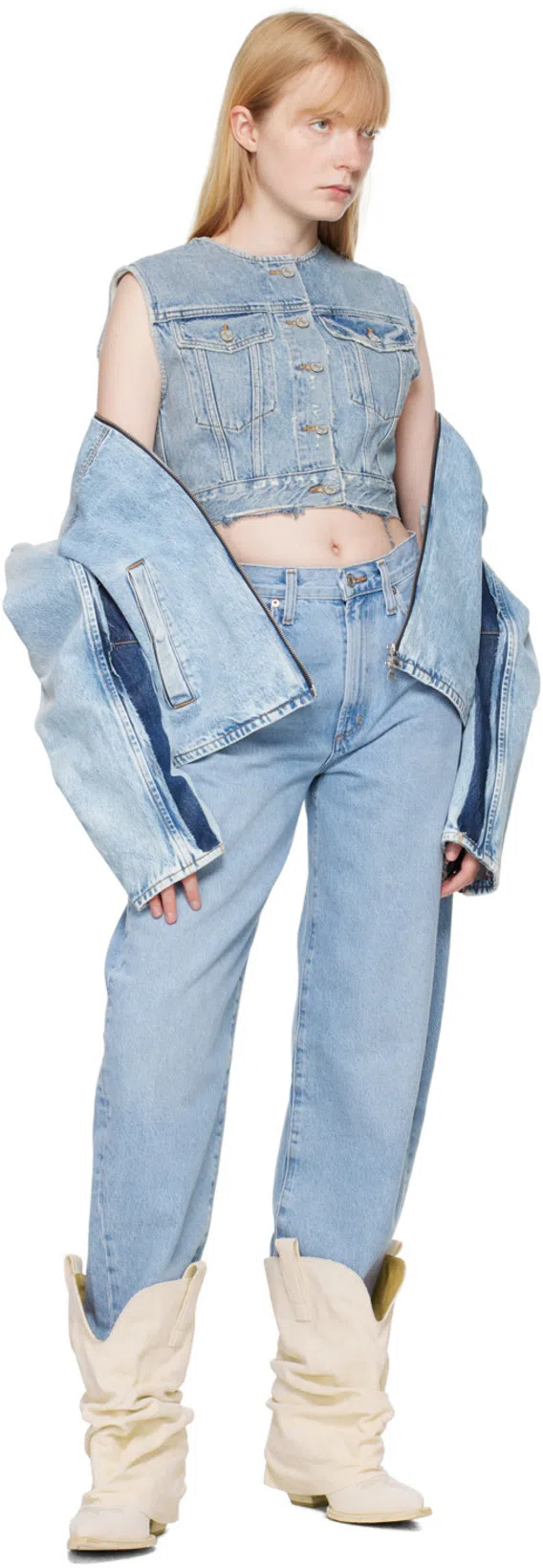 AGOLDE Darsha Rigid Low-rise Wide-leg Jeans In Light Wash