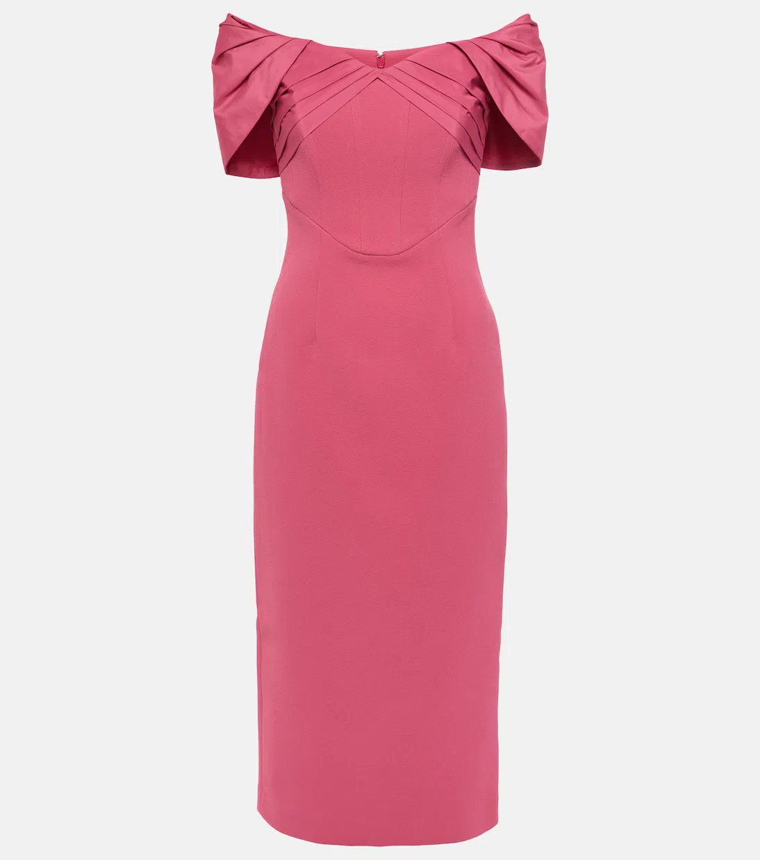 REBECCA VALLANCE Anais Off Shoulder Midi Dress In Pink