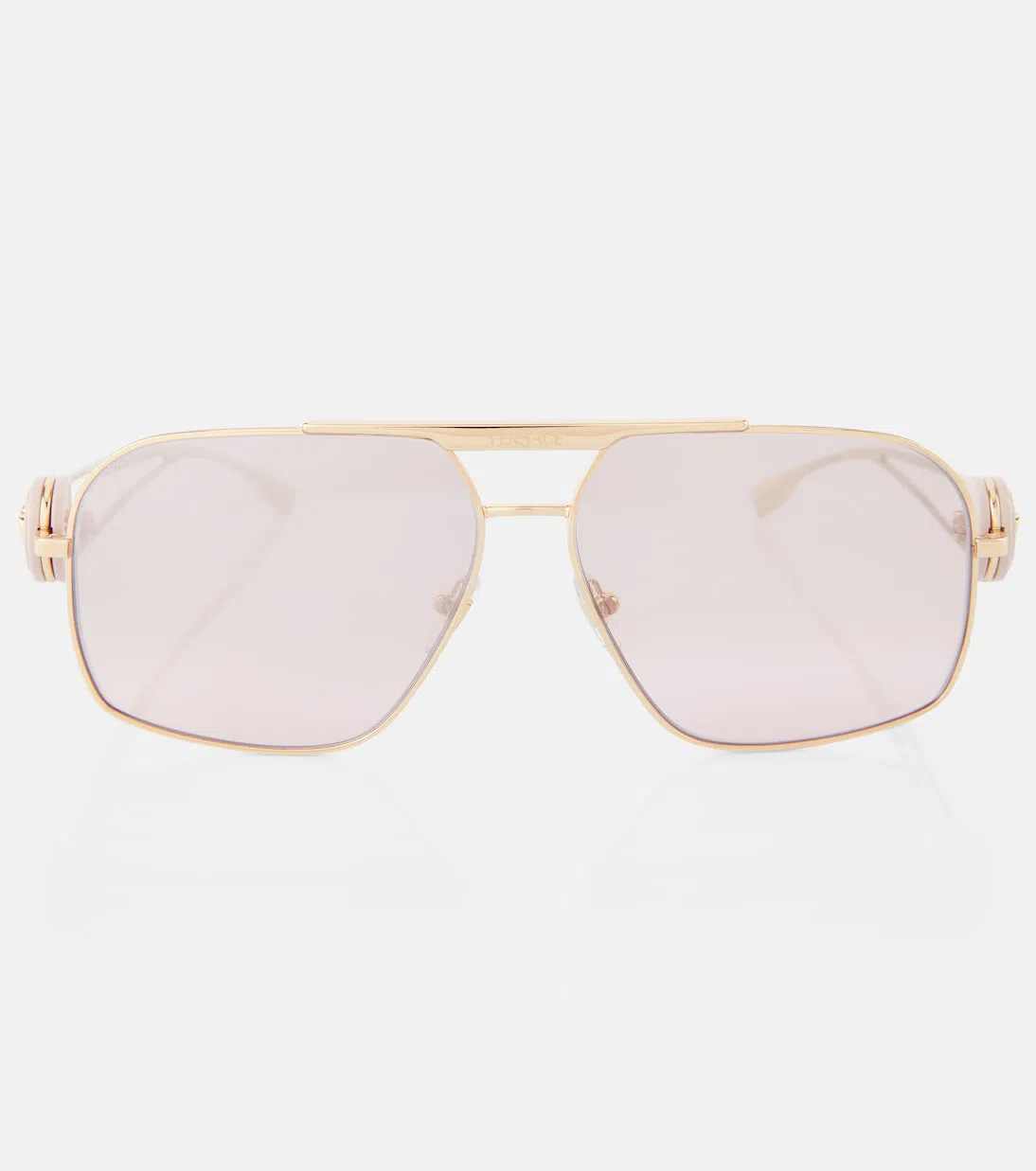 VERSACE Medusa Patent Leather Mules In Pink