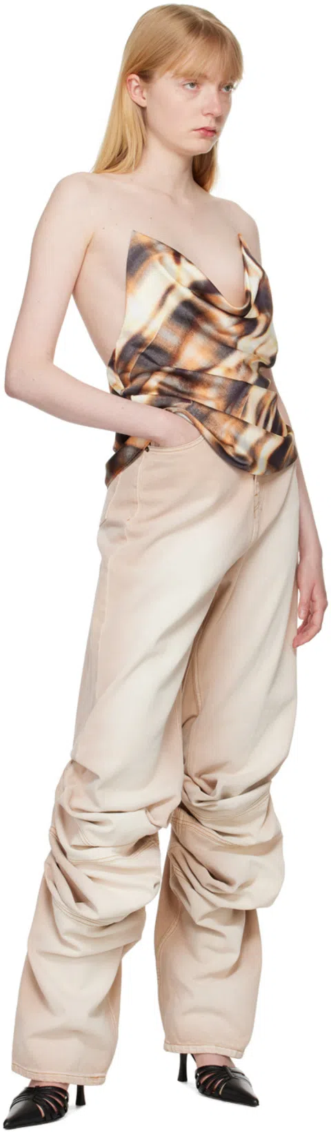 PARIS TEXAS Black Leather Mule Nadia In Blue