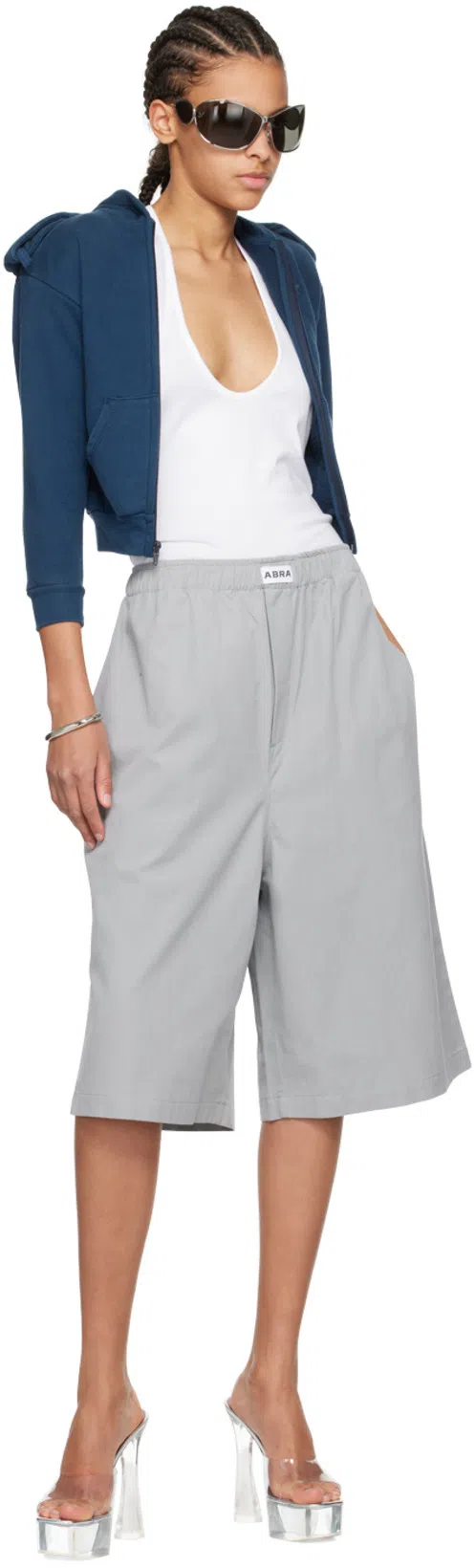 AMINA MUADDI Dalida Glass Pvc Platform Mules In Transparent