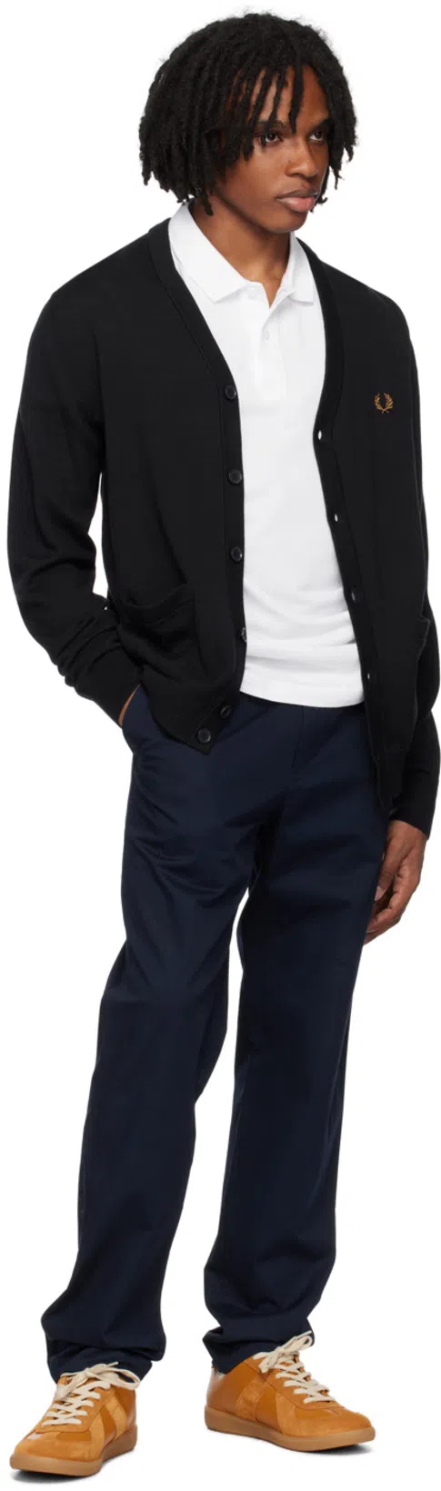 FRED PERRY Laurel Wreath-embroidered Polo Shirt In White