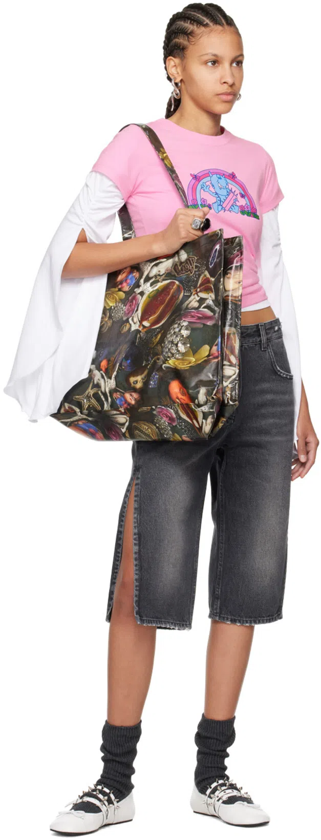 GIVENCHY Gray Distressed Denim Shorts In 001-black